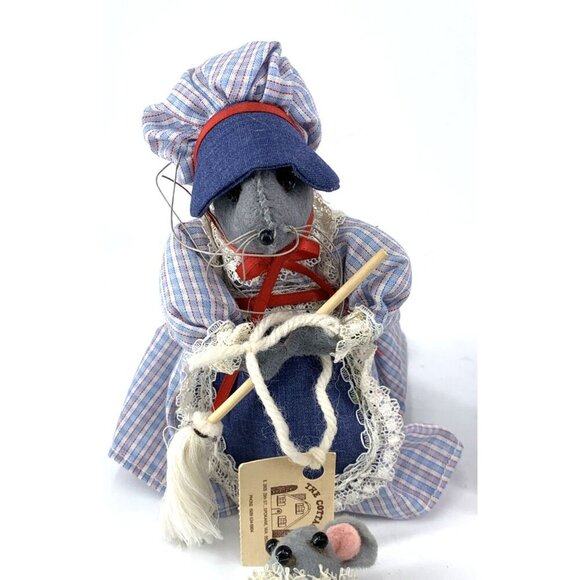 Vintage Cloth Mice Mouse Family Figures Felt Lot of 2 Vintage - Picture 2 of 6